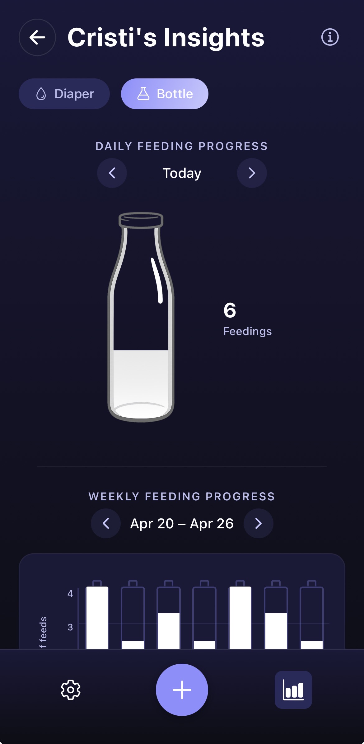 BabyJoy insights screen